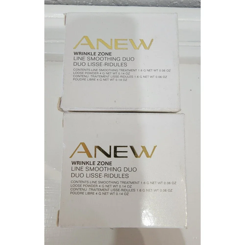 2 Avon Anew Wrinkle Zone Line Smoothing Duo W201 Medium Cream & Powder DC'd NOS